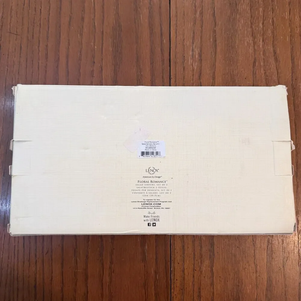 Lenox Floral Romance Salad Server Set 2 Pc 12